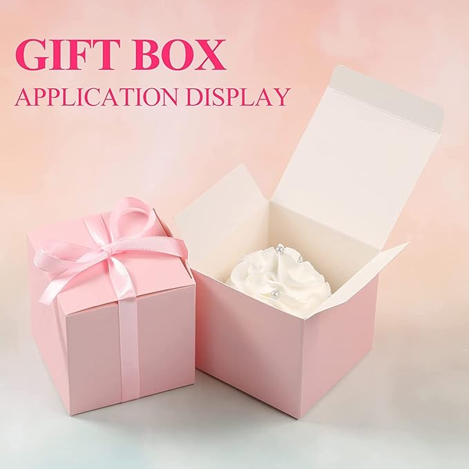 COTOPHER 60pcs Wedding Favor Boxes, Paper Gift Boxes 3x3x3 Inches Small Gift - Image 3