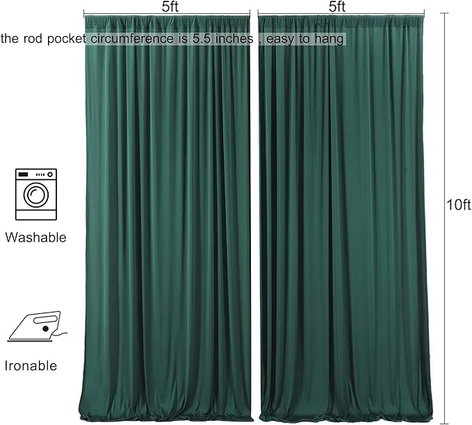 AK TRADING CO. 10 feet x 10 feet Black Polyester Backdrop Drapes Curtains Panels - Image 7