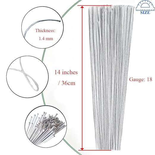 HAHIYO 18Gauge White Paper-Wrapped Metal Floral Wire 14 Inches, 70 Pack - Image 2