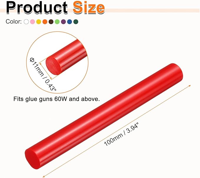 HARFINGTON 10pcs Hot Glue Sticks 0.43" Dia x 3.94" Long EVA Mini Hot Melt - Image 2