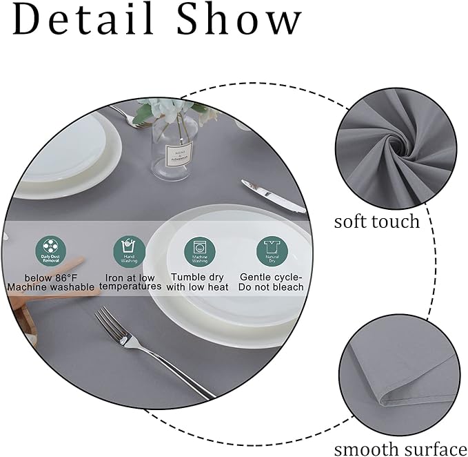 Fitable Square Tablecloth 60x60 inch Tablecloth Stain and Wrinkle Resistant - Image 5