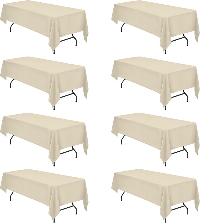 BRILLMAX 8 Pack Beige Tablecloths by BRILLMAX