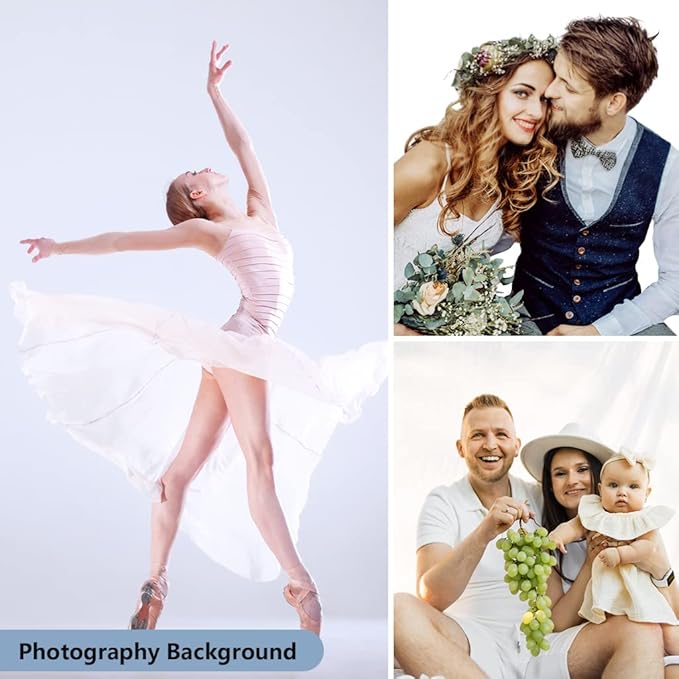 10x12ft White Backdrop for Photography, Polyester White Screen - Image 7