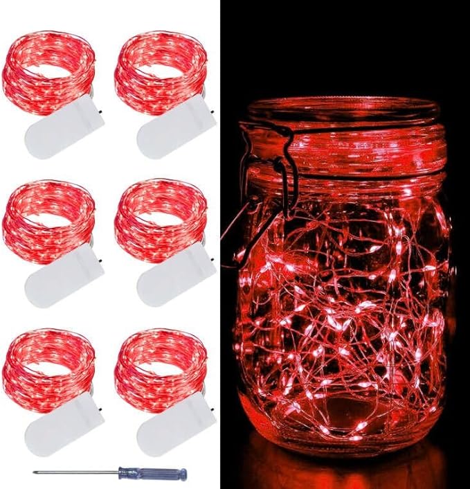 LAMPHOME 6 Pack Fairy Lights Battery Operated String Lights 6.6ft 20 Led Mason by ULL
