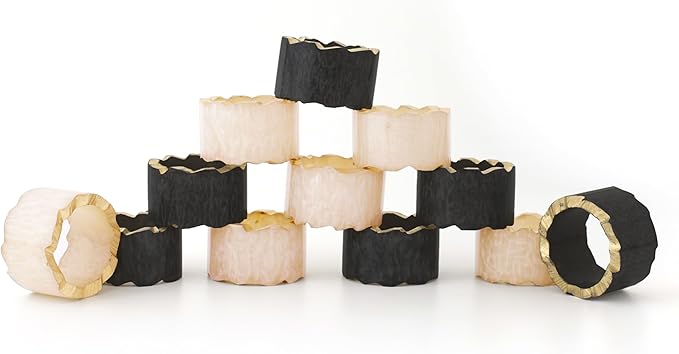 12 Pcs Rustic Epoxy Resin Napkin Rings - Image 7
