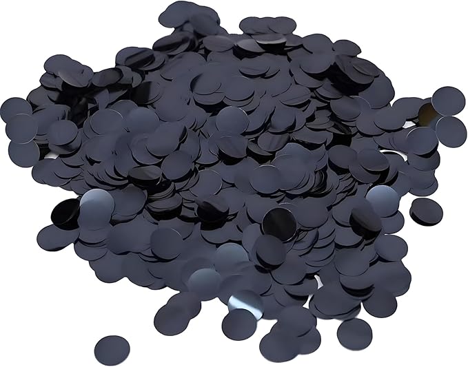 Black Round Foil Confetti Beautiful Metallic Table Confetti Glitter by Unknown
