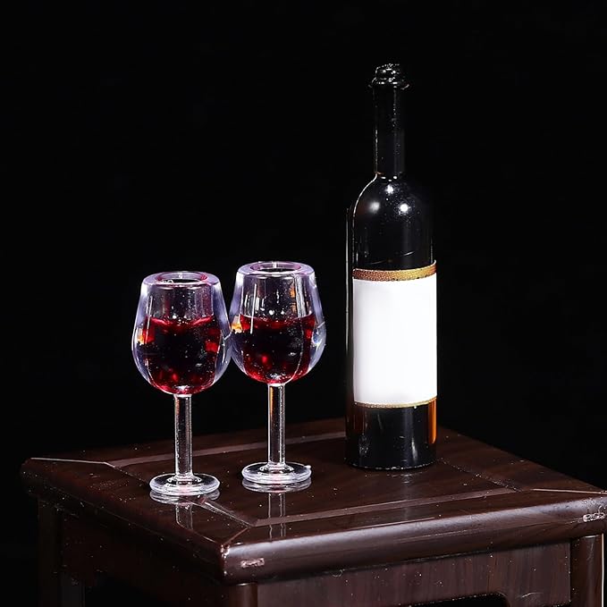 NUOBESTY Mini Bottles 18Pcs Dollhouse Champagne Set Miniature Red Wine Bottle - Image 2