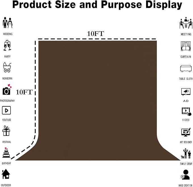 10x10FT Brown Screen Background - Image 3