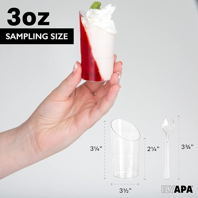 Ilyapa 3oz Plastic Dessert Cups - Image 2
