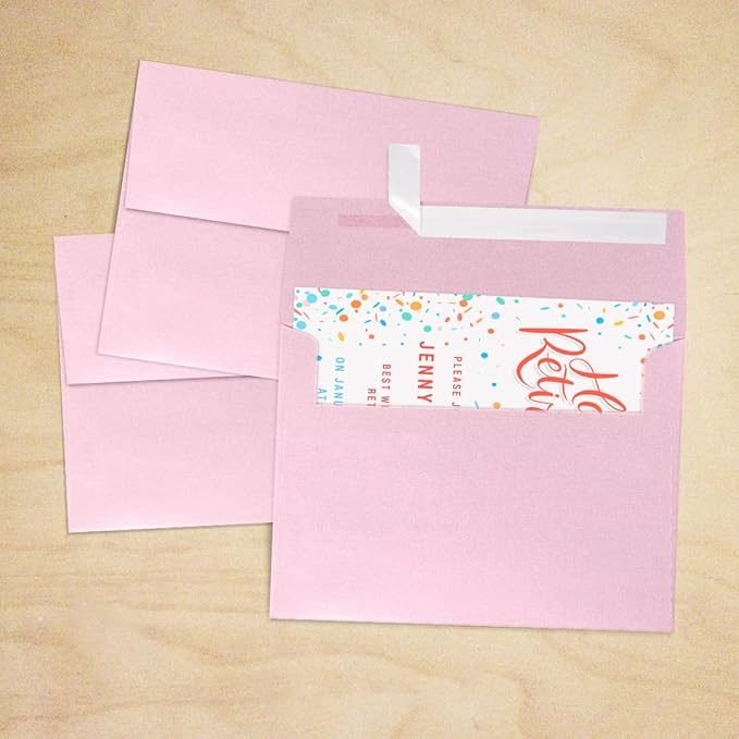 LUXPaper A7 Invitation Envelopes | Peel & Press | 5 1/4" x 7 1/4" | Rose Quartz - Image 7