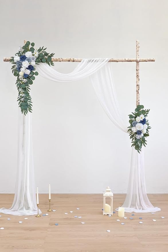 Dusty Blue Artificial Wedding Arch Flowers Kit - Image 2