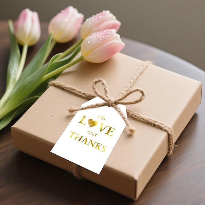 joycraft 50PCS Gold Foil Thank You Tags - Image 5