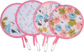 4 Styles Flower Round Foldable Hand Fan Japanese Foldable Fan Style Handheld by JYSILIYH