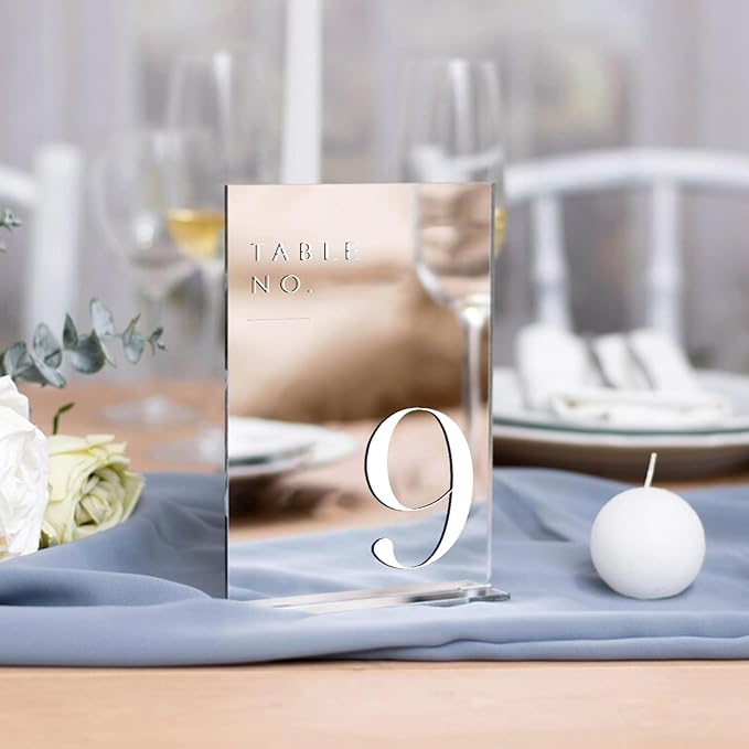 JINMURY Sliver Wedding Table Numbers 1-10 - Image 6