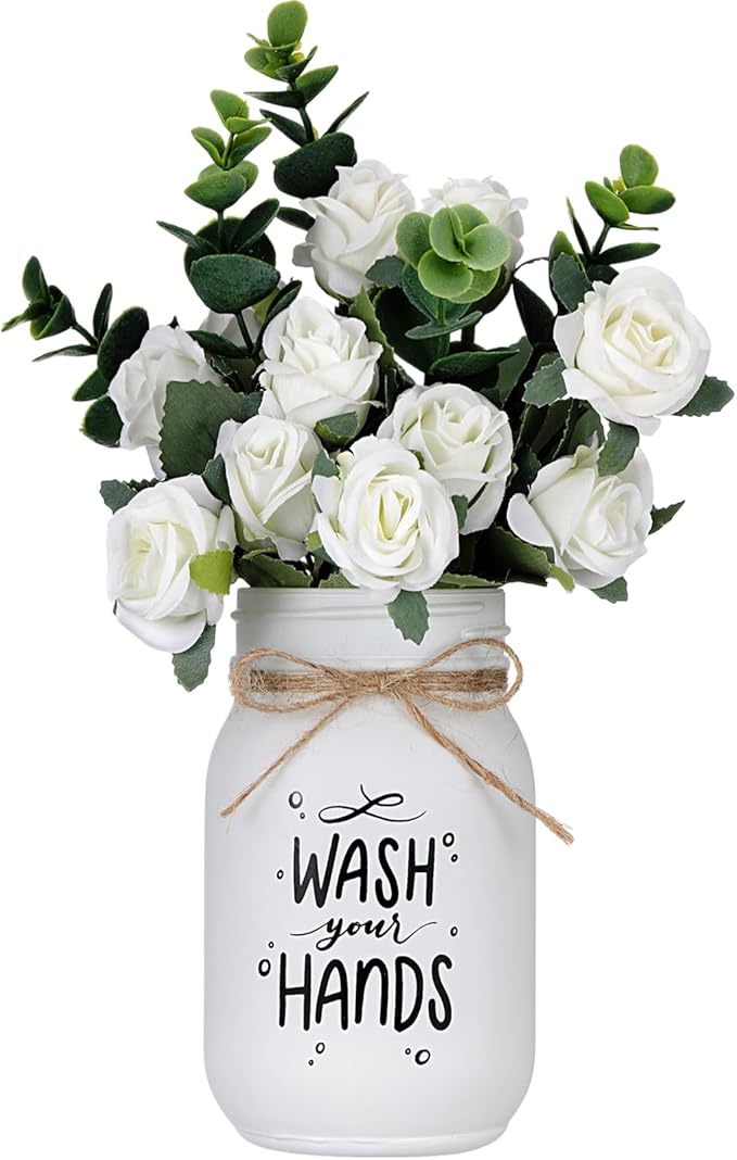 XunYee Farmhouse Bathroom Decor Wash Your Hands Sign Mason Jar by XunYee