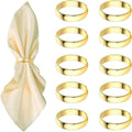 Gold Napkin Rings-10 Pcs Stainless Steel Napkin Rings, Metal Napkin Ring by GERILKAI