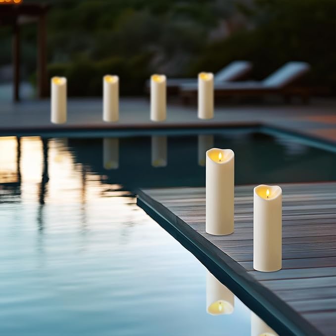 Amagic 4” x 12” Large Waterproof Outdoor Flameless Candles, Battery Operated - Image 4