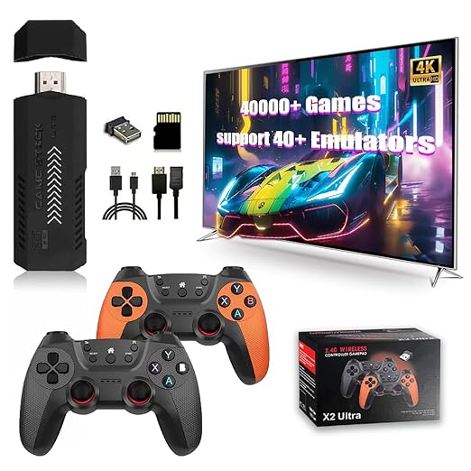 X2 Ultra Retro Game Stick 4K 64/128/256G 35000/40000/58000 Games, 2.4G by XURUYI