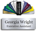 Custom Engraved Name Tag 1" x 3" Personalized Badge Magnetic or Pin Backing by GemAwards