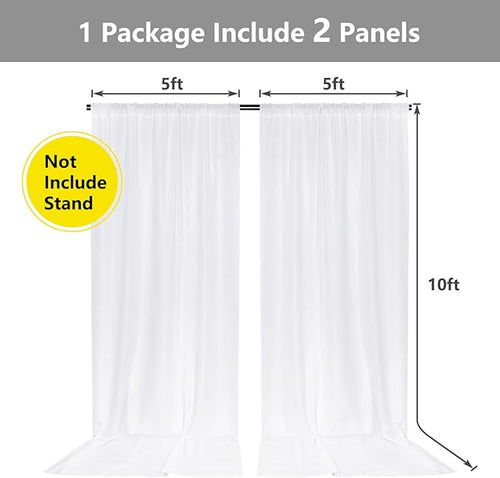 10 ft × 10 ft White Backdrop Curtain - Image 2