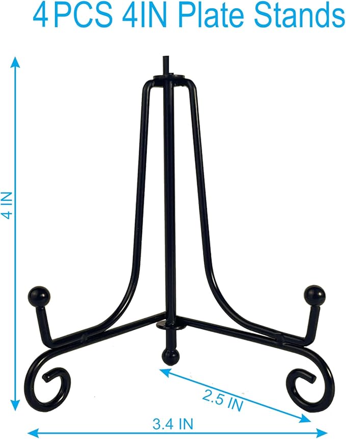 4PCS Premium Black Iron Plate Stands - Image 3