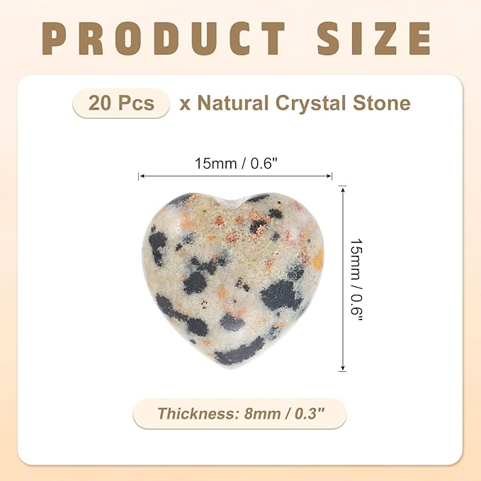PATIKIL 20 Pcs Natural Heart Shaped Crystal Stone, 0.6 Inch Mini Polished Love - Image 2