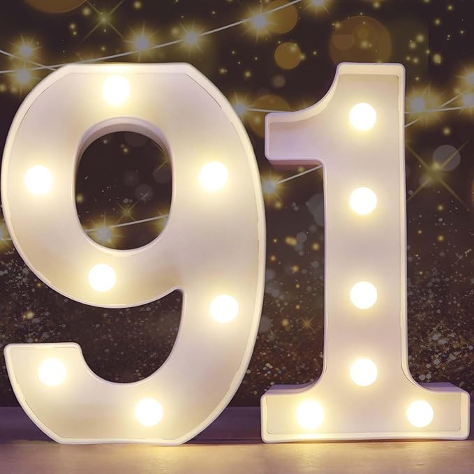 Pooqla Decorative LED Light Up Number Letters, Battery Operated by Pooqla
