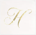 Gift Boutique 100 Gold Monogram Cocktail Napkins Letter H Disposable Paper Pack by GiftBoutique
