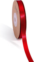 LaRibbons Bright Red Satin Ribbon 3/8 Inch 25 Yards Luxury Double Faced Red by LaRibbons