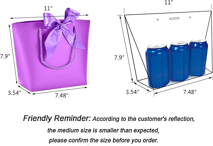 HUAPRINT Gift Bags with Handles, 7.48×3.54×7.9 inches, Party Favor Bags with - Image 2