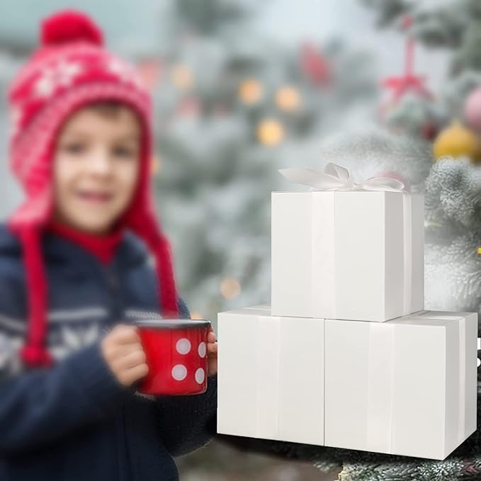 COTOPHER Small Gift Boxes 25 Pack 5x5x5 inches White Gift Boxes - Image 3