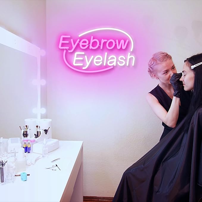 Eyebrows Eyelash Neon Sign, Girls Makeup Room Bedroom Beauty Salon Eyelash - Image 4