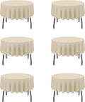 BRILLMAX 6 Pack Beige 70 Inch Round Tablecloths Fit 30" to 54" Tables by BRILLMAX
