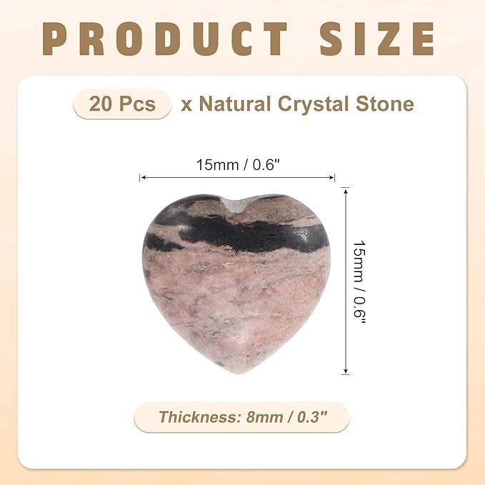 PATIKIL 20 Pcs Natural Heart Shaped Crystal Stone, 0.6 Inch Mini Polished Love - Image 2