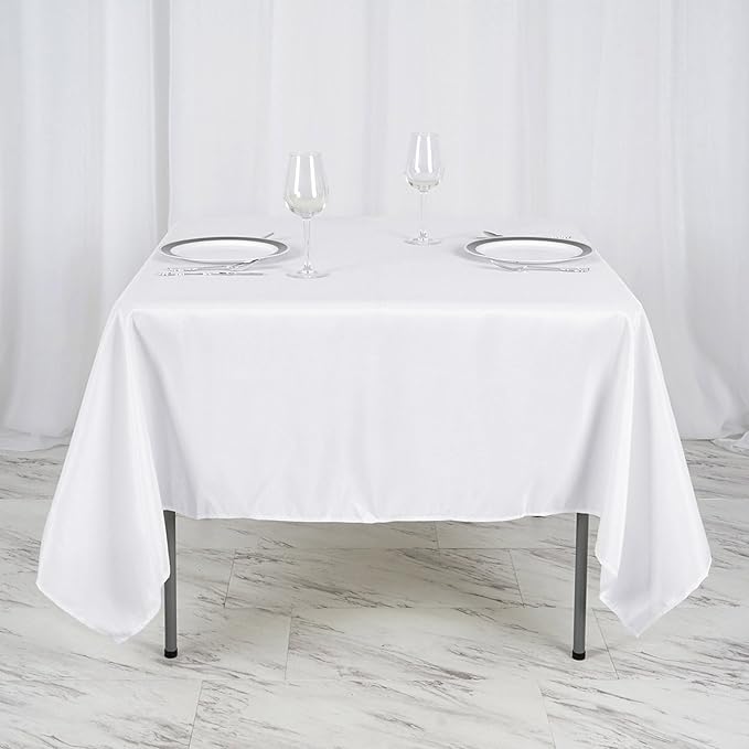 Efavormart Premium Polyester Square Table Overlay 70"x70" White - Image 8