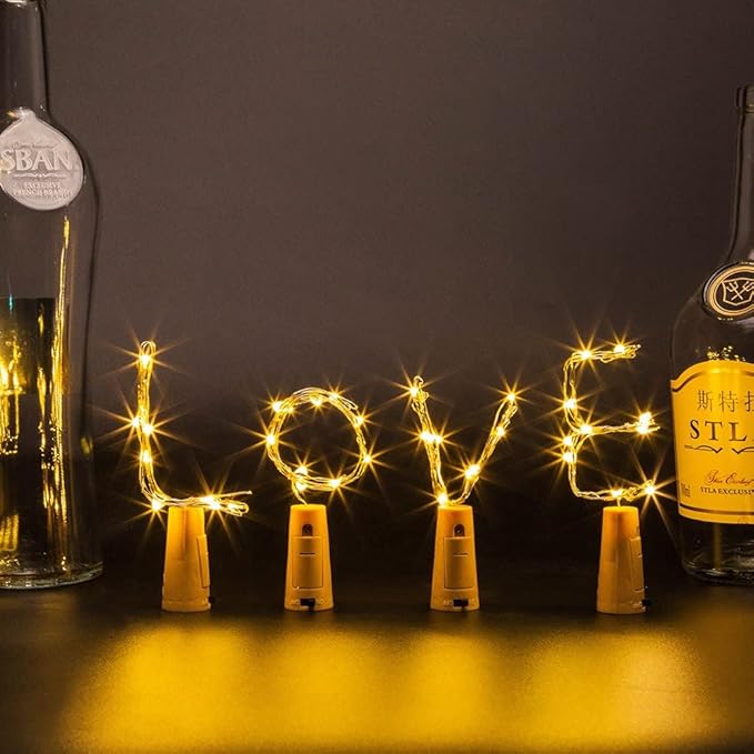 Wine Bottle Cork Lights 15Pack 10 LED/ 40 Inches Battery Operated Cork Shape - Image 8
