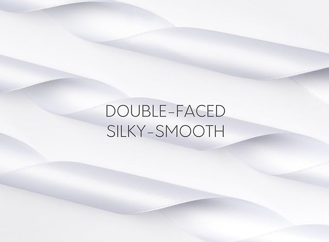 White Satin Ribbon 1-1/2 Inch x 50 Yards Double-Faced Hair Ribbons - Image 3