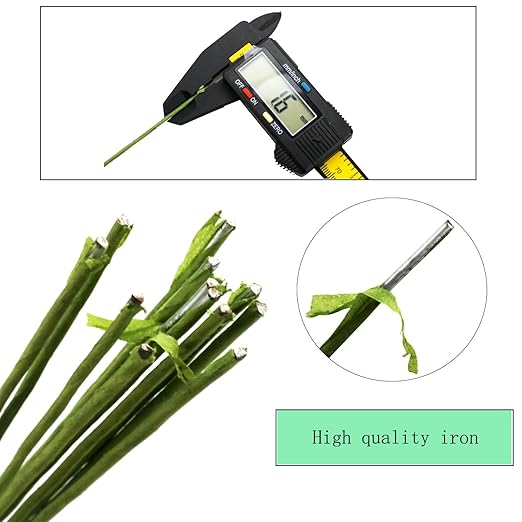 16-inch Green Paper Wrapped Flower Stems - Image 3
