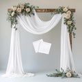 Wedding Arch Draping Fabric 2 Panels 28.7" x 20FT White Sheer Chiffon Backdrop by Xiomot