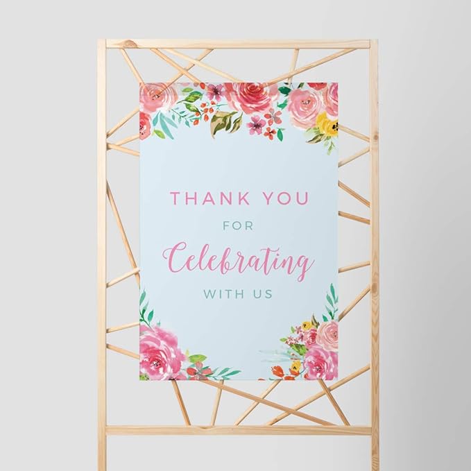 Andaz Press Extra Large Wedding Easel Board Party Sign, 12x18-inch, Tea Party - Image 5