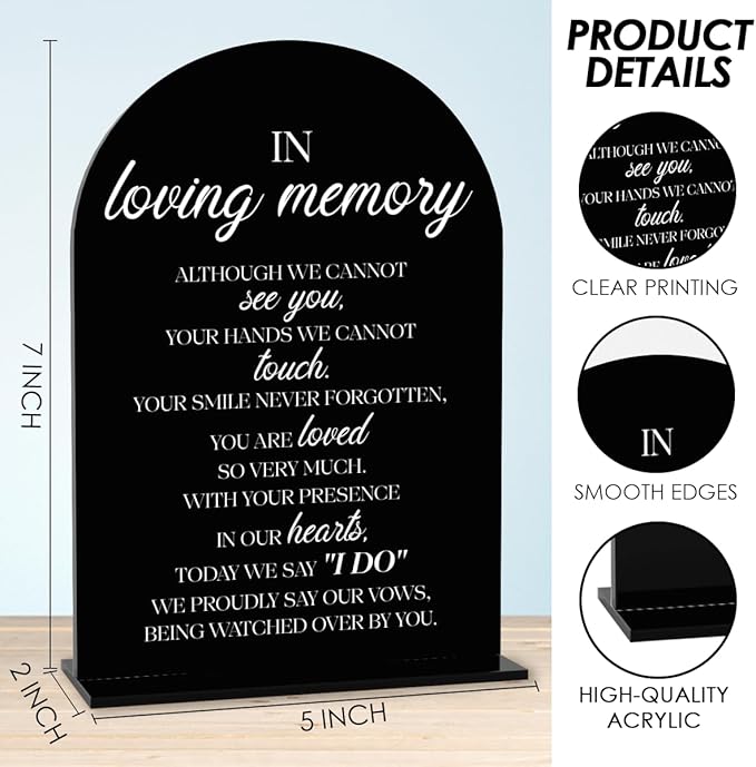 Black In Loving Memory Wedding Sign, In Memory Wedding Sign - Image 2