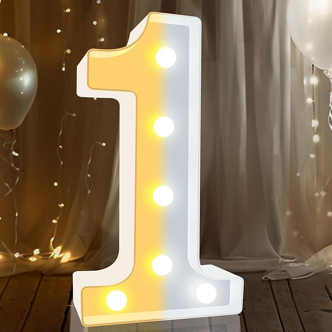 Pooqla LED Light Up Numbers, Warm White and Cool White Decorative Lighted - Image 7