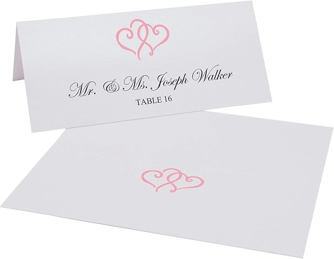 Linked Hearts Place Cards, Pre-cut and Scored - Image 2