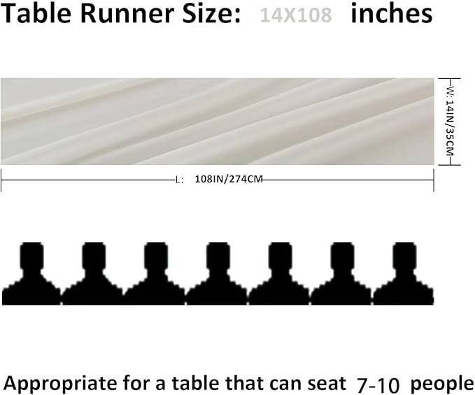 12Pack 9ft Chiffon Table Runner 14x108 Inch Sheer Romantic Table Runner - Image 2