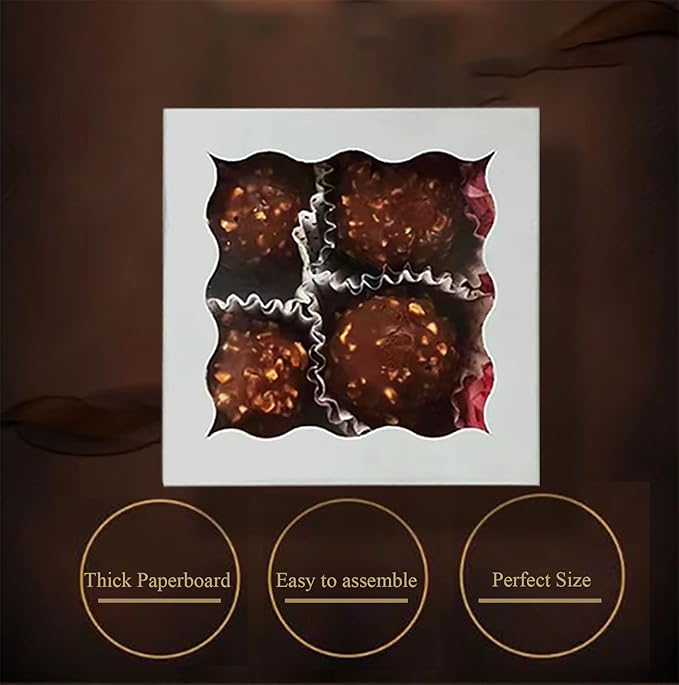 RomanticBaking 3.2" x 3.2" x 1.5" 100PCS Cookies, Chocolate Truffle, Mini - Image 7