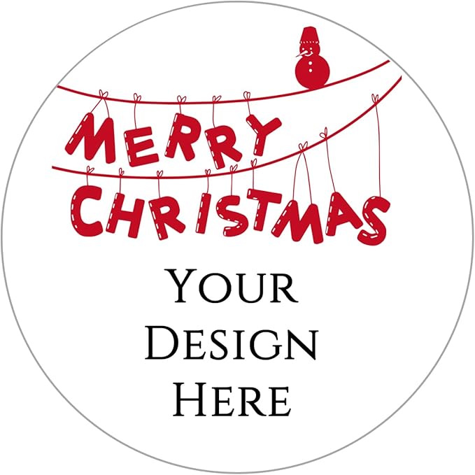 100-1000pcs Custom Stickers Merry Christmas Stickers Personalized Labels by Unknown