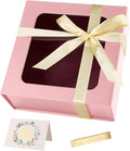 TIACABO Pink Gift Box with Window, 7.5"x7.5"x3.1" Bridesmaid Boxe by TIACABO