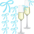 50 Pcs Bows Drink Tags Coquette Bow Wine Glass Charms Acrylic Bowknot Drink Tag by Colingmill
