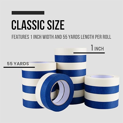 Lichamp White Masking Tape and Blue Painters Tape 1 inch Wide, 20 Variety Pack - Image 6
