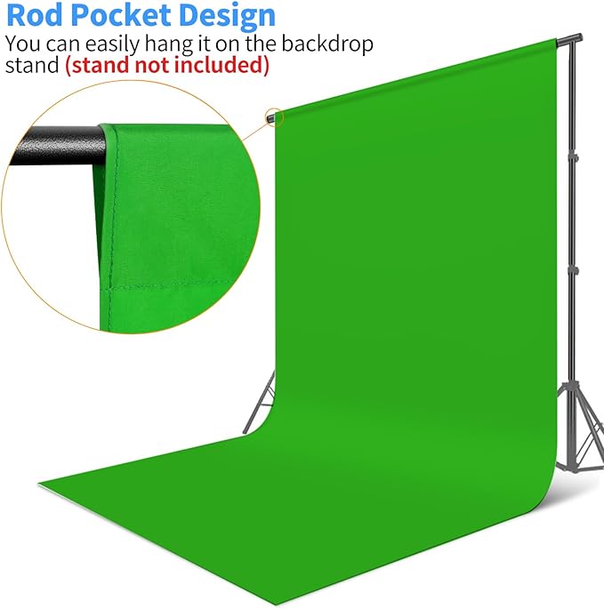 HEMMOTOP Green Screen Backdrop, 5x6.5 ft Photography Chroma Key Greenscreen - Image 5